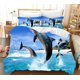thumbnail image 1 of Dolphin Blue Sea Gift 3 Quilt Duvet Cover Set Queen Double3-Piece Bedding Set, 1 of 5
