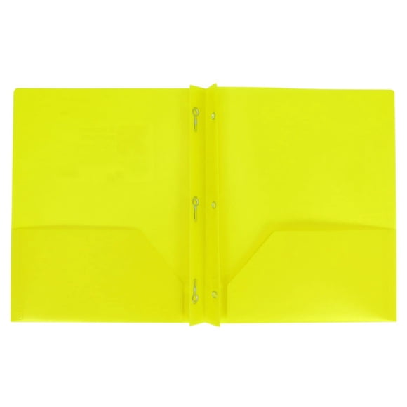 Carpeta plástica Aurora2018 amarilla de 2 bolsillos con ganchos