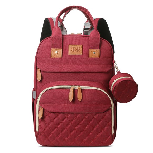 Bolsa de pañales tipo mochila JSTPRO 41 × 16 × 30 cm Rojo con estación de cambio
