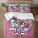 thumbnail image 1 of Invader Zim Face on print Soft Bed Set Lightweight 3 Pieces Bedding Sets for All Season Comforter Set Easy Care, 1 of 5