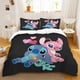thumbnail image 1 of Stitch duvet cover pillowcase cartoon print bedding set ,home bedroom décor ,boy and girl duvet cover gift 135x200cm, 1 of 5