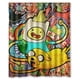thumbnail image 1 of Cortina de ducha de dibujos animados de Hora de Aventuras, juego de cortina de baño con ganchos, tamaño 60 x 72 pulgadas, 1 of 3
