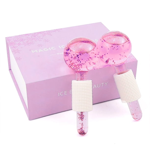 Large Beauty Ice Hockey Energy Beauty Crystal Ball Facial Cooling Ice Globes Water Wave Face and Eye Massage Skin Care 2pcs/Box