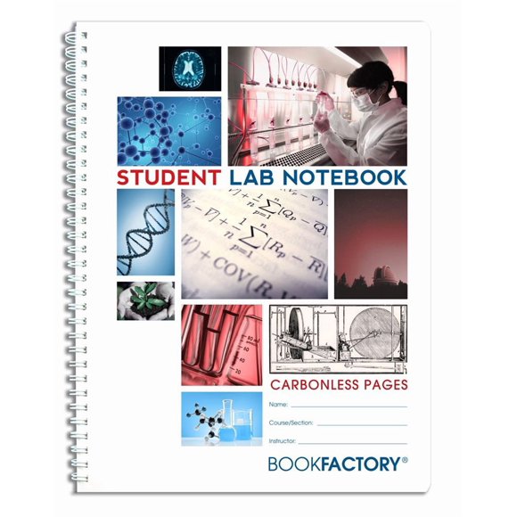 Cuaderno de laboratorio BookFactory con 50 juegos de páginas autocopiativas