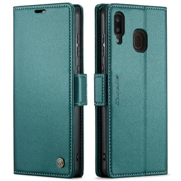 CaseMe tipo cartera Samsung Galaxy A20/A30/M10S con cierre magnético, RFID, tarjetero, soporte, carga inalámbrica