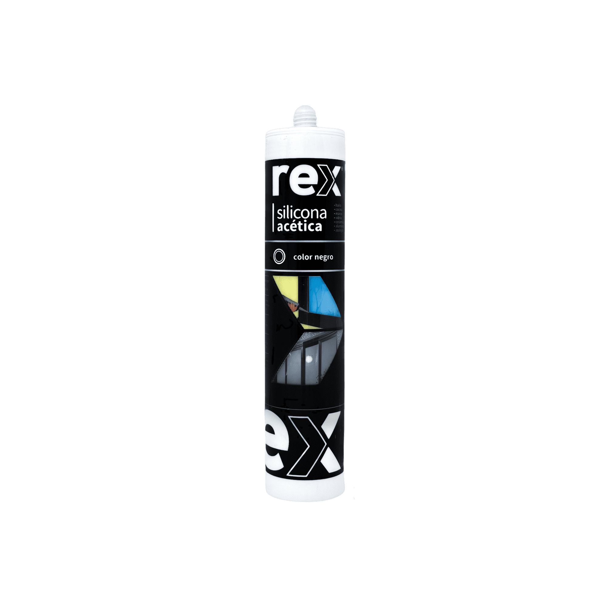 Sílicona Acética Negro Cartucho 300 Ml Rex 30363