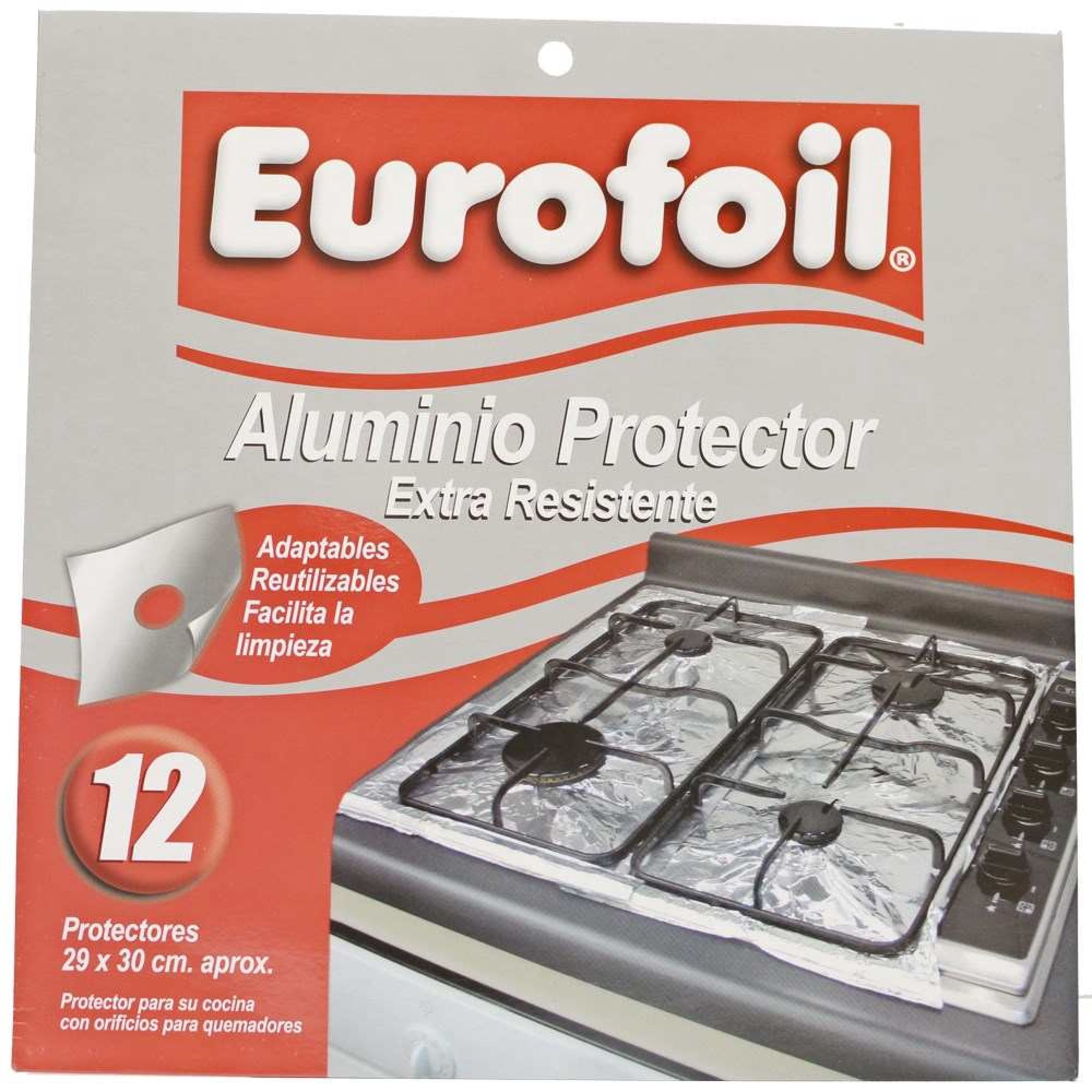 Papel Aluminio Protector De Cocina 29x30 Cm Sin Corte 12 Un Eurofoil