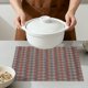 thumbnail image 4 of Juego de 6 Manteles Individuales de Plástico con Patrón para Decoración de Mesa de Comedor, Lavables, Mantel de Cocina, Limpieza Fácil, Rojo, 17.7*11.8 pulgadas, 4 of 6