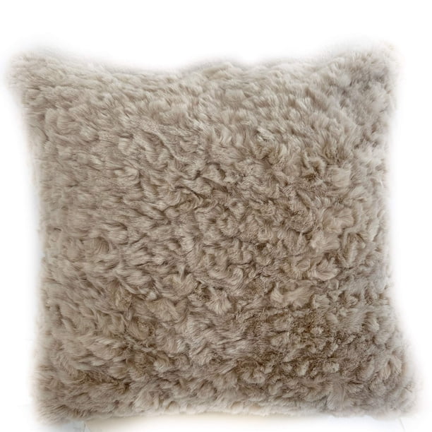 Cojín decorativo Plutus Brands Champagne Plutus Persian Chila de peluche sintético
