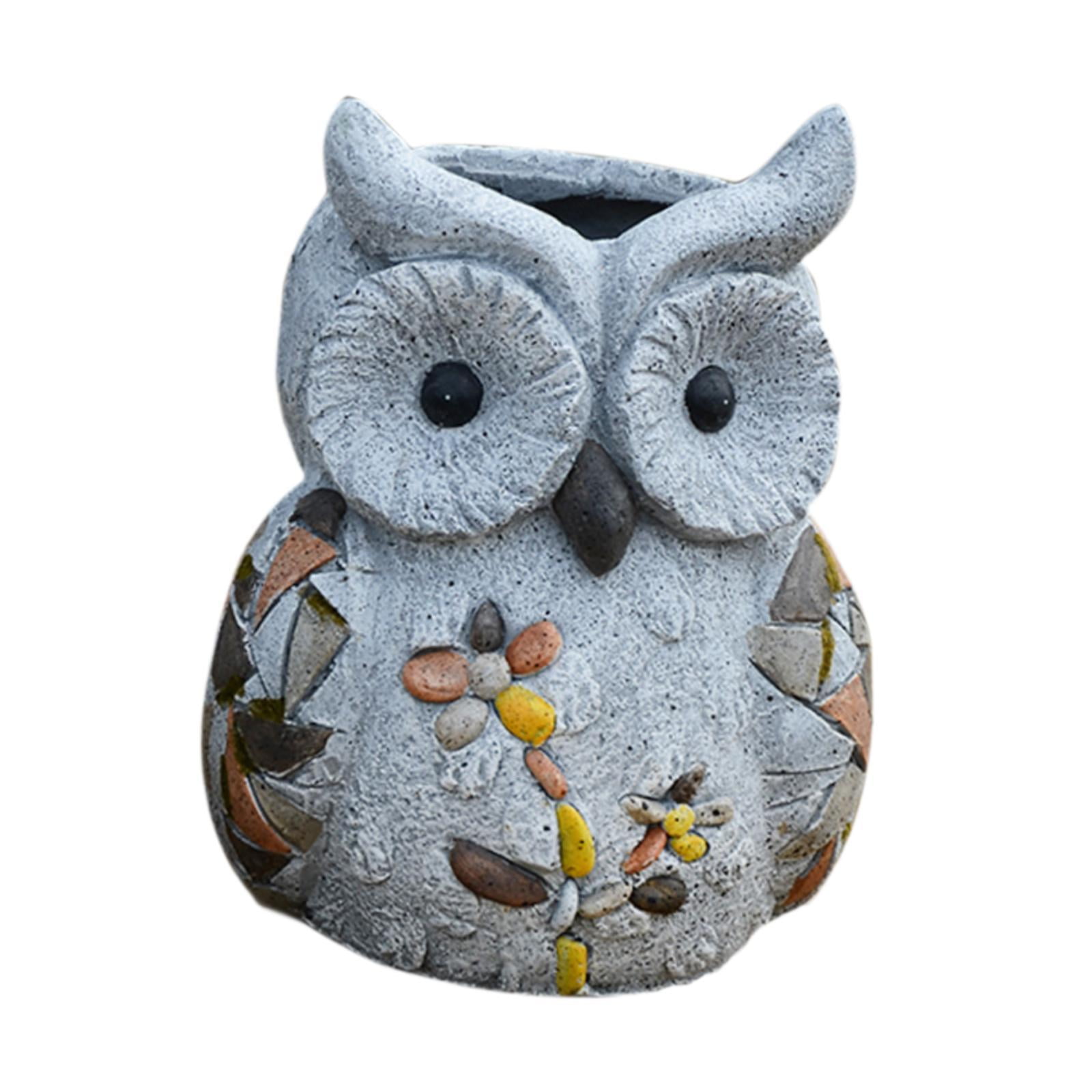 Magideal - Maceta De Jardín Con Forma De Búho, Decoración Artística, Decoración Moderna Para Interiores Y Exteriores, Estatua De Búho, Decoración De Jardín Para 11cm X 125cm