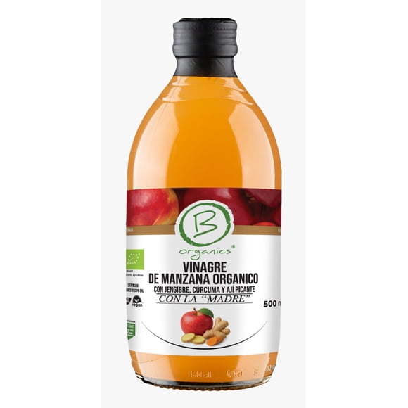 Vinagre De Manzana Con Jengibre, Cúrcuma Y Ají Picante 500ml