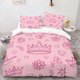 thumbnail image 1 of Princess-themed Soft Bedding Featuring a Pink Crown and Floral Design, 1 of 1