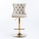 thumbnail image 1 of A&A Furniture,Golden Swivel Velvet Barstools Adjusatble Seat Height from 25-33 Inch,Modern Upholstered Bar Stools with Backs Comfortable Tufted for Home Pub and Kitchen Island,Beige,Set of 2, 1 of 3