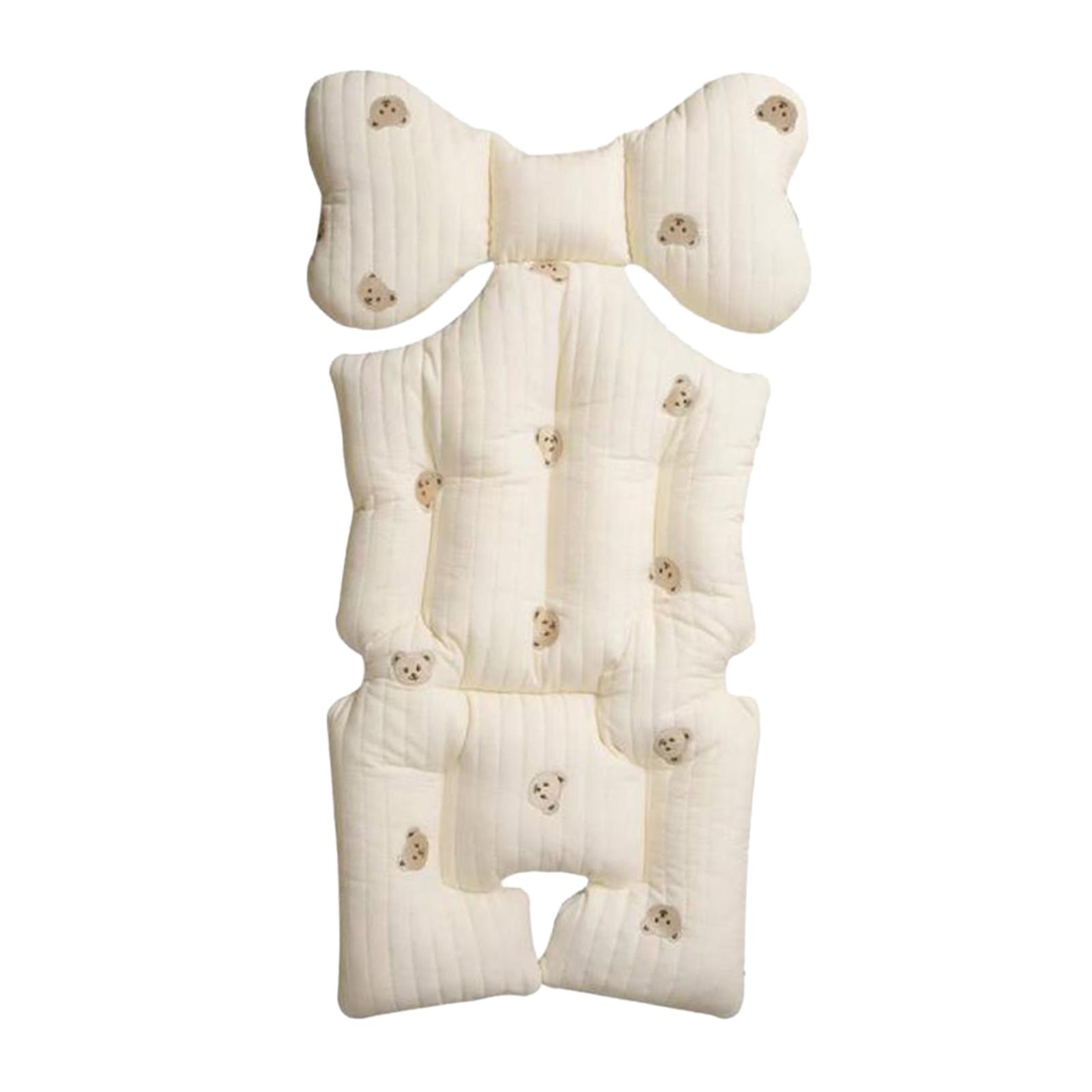 Magideal - Almohada Para Cochecito De Bebé, Cojín Para Asiento De Cochecito, Colchón Suave Para Cochecito, Soporte Cálido Y Grueso, Alfombrilla Para Cochecito De Oso