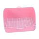 thumbnail image 5 of Caja De Arena Para Conejos, Cacerola Para Mascotas Con Orinal De Rejilla Para Jaula De Chinchilla De Conejo, Color Rosa, 5 of 5