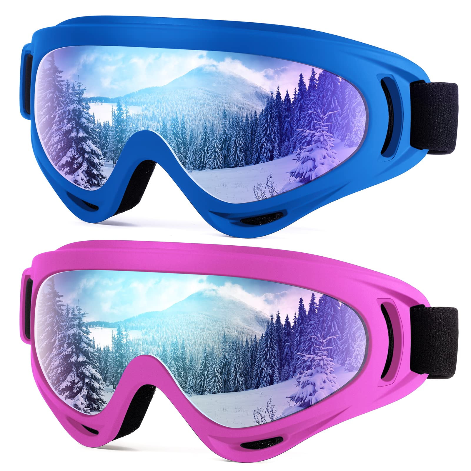 Juego De 2 Gafas De Snowboard Dizywiee X400 Para Niños, Para Adultos Y Jóvenes