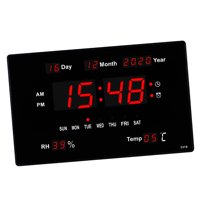 Bothyi - Reloj De Pared Electrónico Pantalla De Temperatura Pantalla Led Calendario Relojes De Mesa