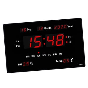 Bothyi - Reloj De Pared Electrónico Pantalla De Temperatura Pantalla Led Calendario Relojes De Mesa