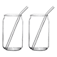 thumbnail image 2 of Set 2 Vasos De Vidrio Transparente Forma Lata Bombilla 540ml, 2 of 6