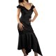 thumbnail image 1 of Vestido de Mujer Jess by Meiko Mangas Largas Escote en V Cremallera Asimétrico Manga de Mariposa Vestido de Tirantes L Negro, 1 of 5