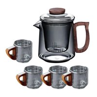 Bothyi - Tetera De Vidrio Portátil Resistente Transparente Tetera Para Hotel Casa De Té Hogar A