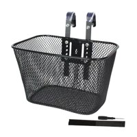 Ioensy - Cesta De Bicicleta Para Niños, De Metal, Resistente Y Práctica, Delantera, Color Negro