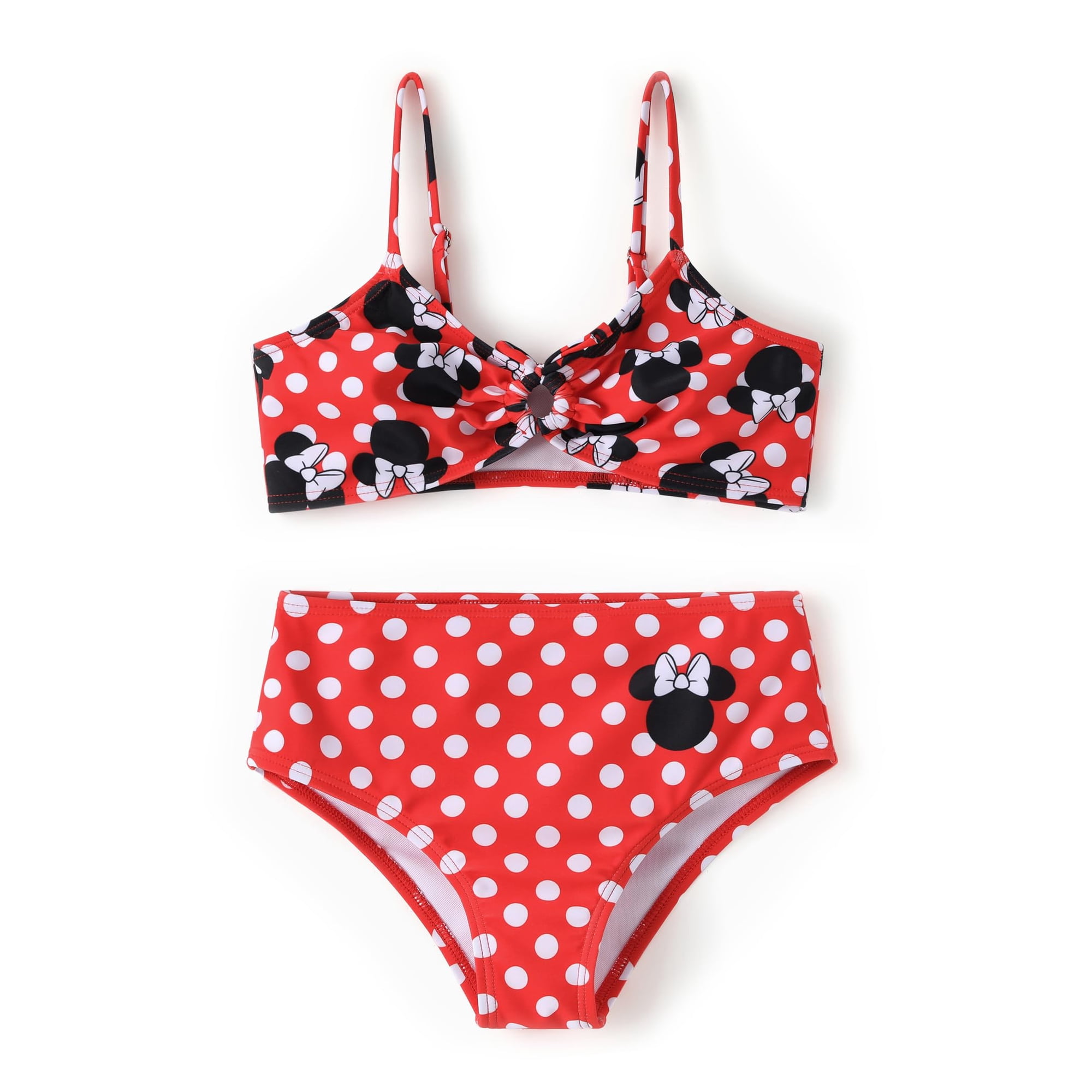 Traje De Baño Disney Minnie Mouse De 2 Piezas Para Niñas De 3 A 13 Años, Rojo