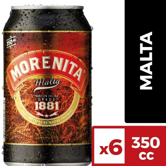 Cerveza Negra Sabor Malta Tostada Latas Pack, 6 Latas 350 ml c/u