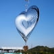 thumbnail image 2 of Wind Spinner DJUAN de acero inoxidable reflectante en forma de corazón, 2 of 6