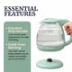 thumbnail image 3 of Hervidor de Agua Elite Gourmet 1 L Vidrio Menta BPA libre, 3 of 8