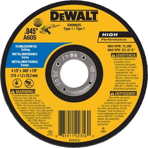 Dewalt - Disco De Corte Dw8062S Cree Thin De 4 5 Pulgadas