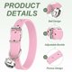 thumbnail image 3 of Collar para perro Uxcell con campana hebilla ajustable de cuero PU collares para perros 16" rosa, 3 of 7