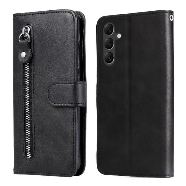 Funda con Cremallera para Samsung Galaxy A15, Carcasa Cartera de Cuero PU con Soporte y Tarjetero