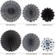 thumbnail image 3 of 6pcs, Halloween Party Hanging Paper Fans Set, Black White Round Paper Fans Decorative Garlands, Halloween Birthday Wedding Graduation Events Accessories, Halloween Party Supplies, 3 of 3