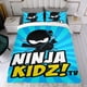 thumbnail image 4 of Niños Ninja Conjunto de sábanas temático, trío de piezas, cómodo y amigable con la piel, diseño único, regalo de decoración para el hogar para familiares, amigos y fans, 90 cm * 190 cm, 4 of 6