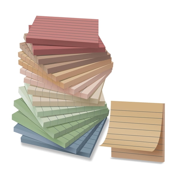 (paquete de 16) Notas adhesivas de 7,6 x 7,6 cm con rayas superadhesivas Kozerita