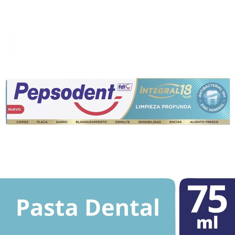 Pasta Dental Integral 18 Limpieza Profunda 75 ml Pepsodent