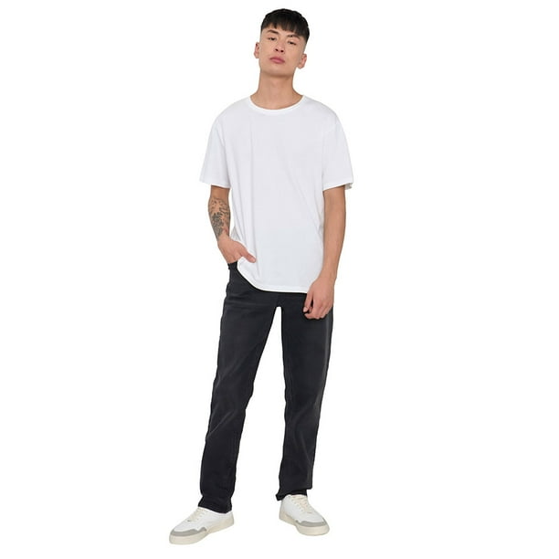 Jeans Hombre Slim Spandex Color Negro Corona