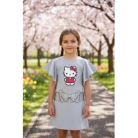 Vestido Niña Hello Kitty Gris 3