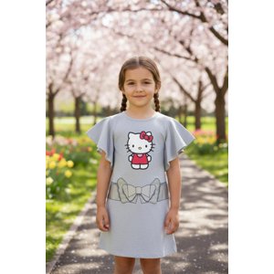 Vestido Niña Hello Kitty Gris 3