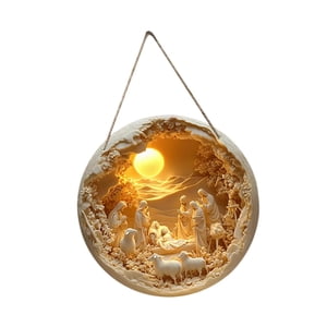 Bothyi - Ornamento Colgante De La Escena Natividad Decoración Acrílica 2D Para La Oficina Cristiana De La Oficina