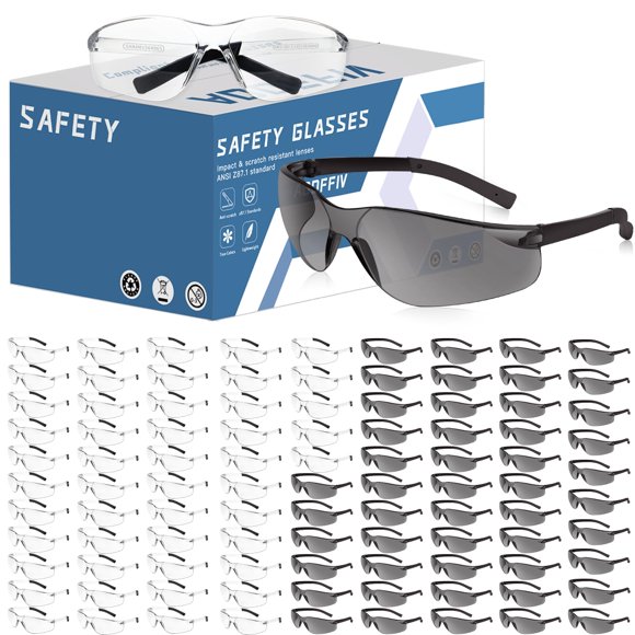 Gafas de seguridad AOOFFIV ANSI Z87.1 Gafas de protección ocular x100