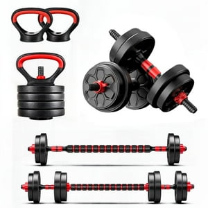 Yep - Set Mancuernas Convertible A Barra Ajustables 10 Kg Rojo