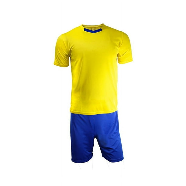 Uniforme De Futbol Infantil Mizar Edicion Brasil- Amarillo y Azul Rey Talla 10