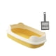 thumbnail image 3 of Caja de arena para gatos de entrada baja para gatos domésticos, caja de arena portátil resistente, fácil de limpiar, caja de arena, caja de arena para Amarillo, 3 of 5