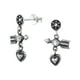 thumbnail image 1 of Aros Plata 925 Forma Corazon Y Flecha Con Cristal Acabado Oxidado, 1 of 2