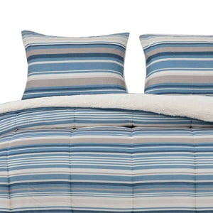 Dib - Plumon Reversible Sherpa 2 Plazas Lineas Azul