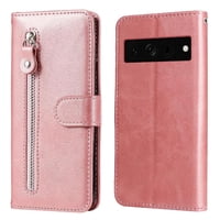 Gangxun - Funda Con Cremallera Para Google Pixel 7 Pro, Carcasa Cartera De Cuero Pu Con Soporte Y Tarjetero