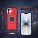 thumbnail image 2 of Funda for iPhone 16 Plus de 6.7 Pulgadas, Cubierta de Cámara Deslizante Incorporada y Soporte Giratorio Anillo de 360 ° Resistente a Golpes Funda Protectora, Rojo, for iPhone 16 Plus, 2 of 8