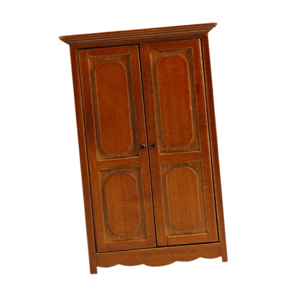 Armario para casa de muñecas Armario para casa de muñecas Escala 1:12 Armario organizador de ropa de juguete con doble puerta Decoración Armario para
